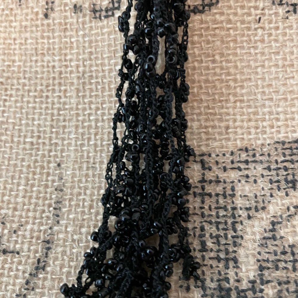 Black bead necklace